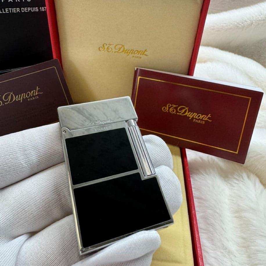 S.T. Dupont LIGNE 2 Silver Black Lighter — 1