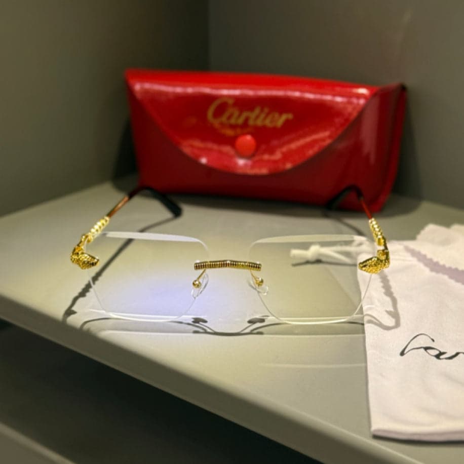 Cartier Unisex Şeffaf Cam Güneş Gözlüğü — 1