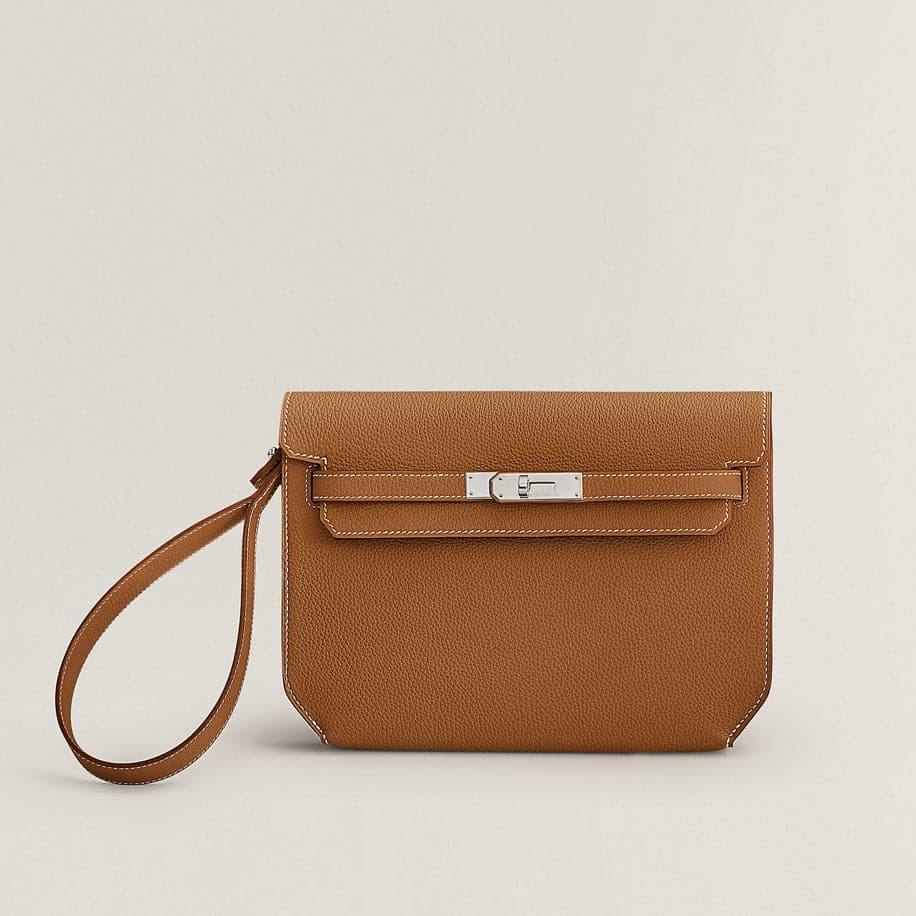 Hermes Kelly Depeches Gold 25 Pouch — 1