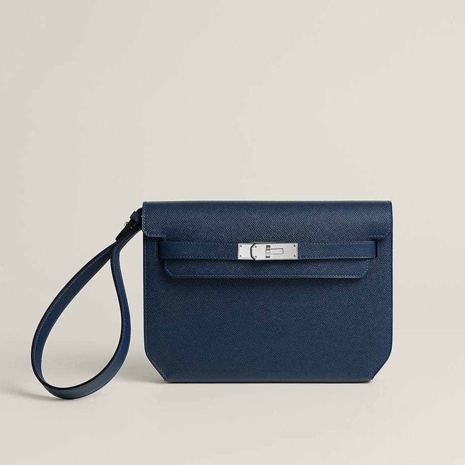 Hermes Kelly Depeches Navy 25 Pouch — 1