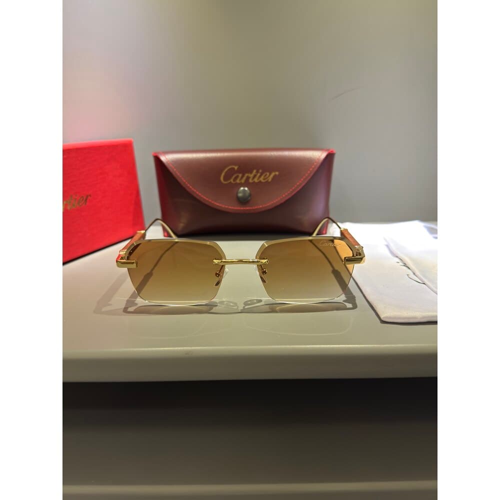 Cartier Gözlük Erkek ( Ahşap Kahve Cam ) — 1