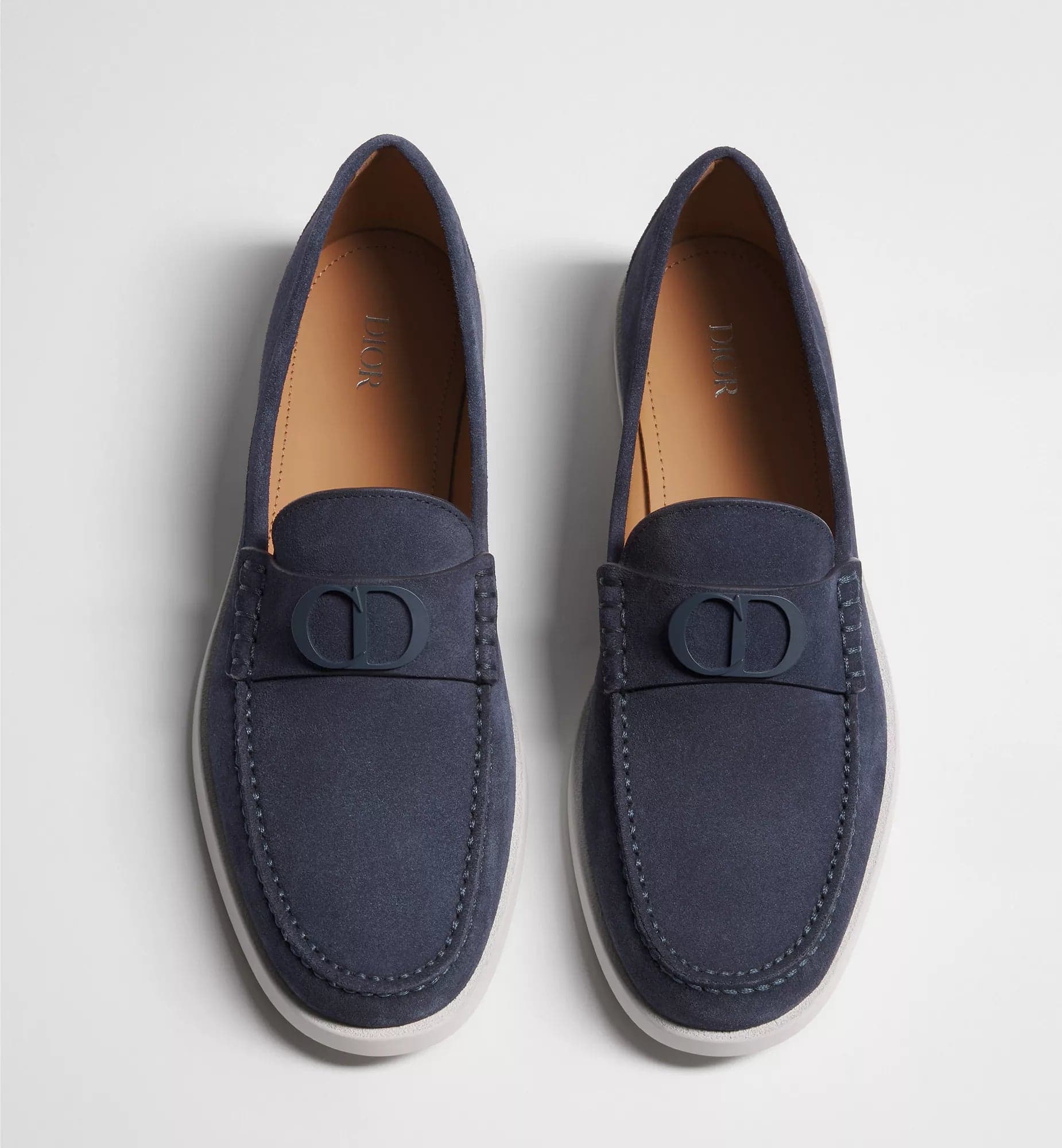 Dior Grenville Navy Blue Suede Loafers — 1