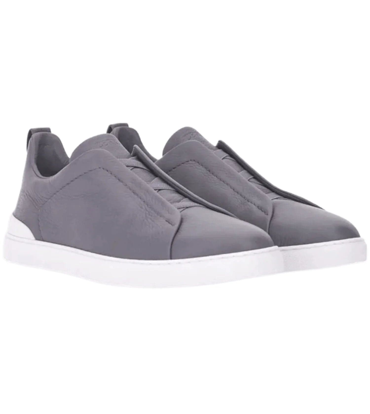 ZEGNA Triple Stitch Leather Sneaker — 1