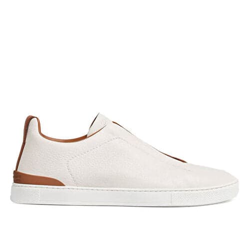 ZEGNA Triple Stitch Leather Sneaker — 1