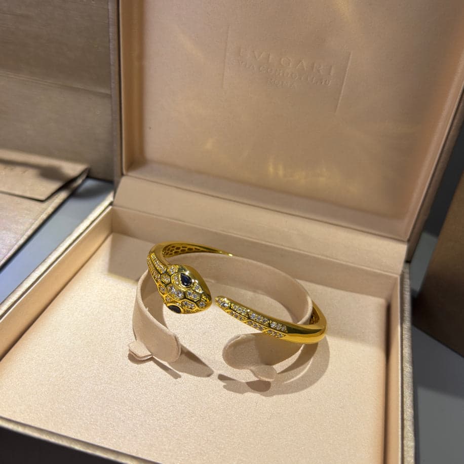 Bvlgari Serpenti Unisex Bileklik (Gold Taşlı ) — 1