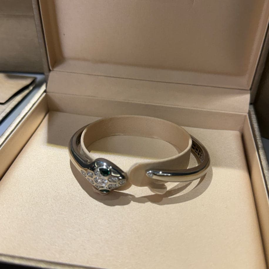 Bvlgari Serpenti Unisex Bileklik (Silver Taşlı ) — 1
