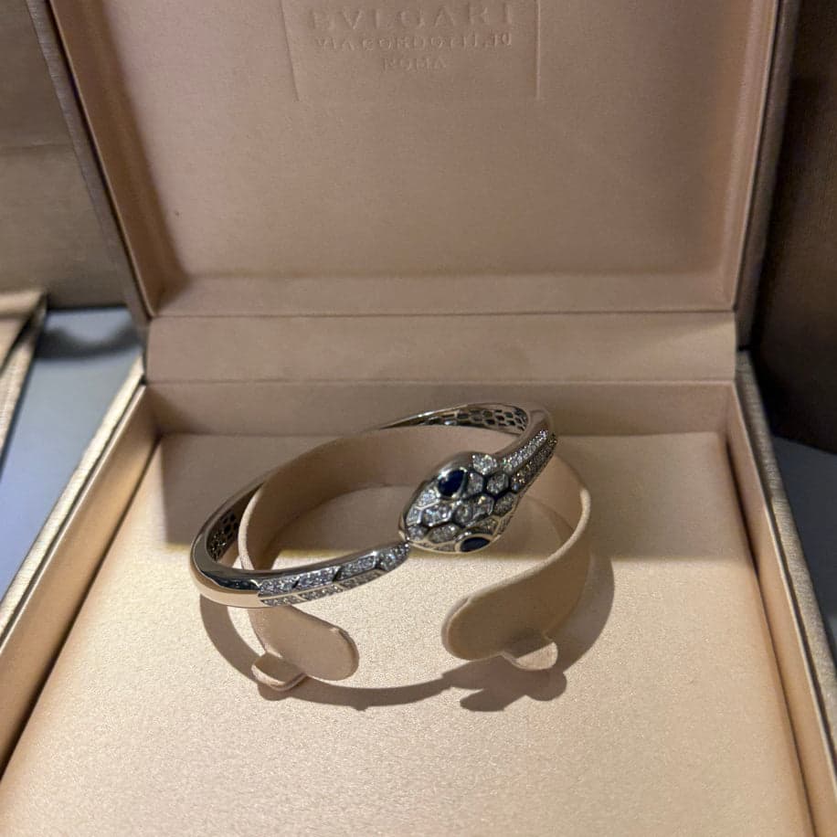 Bvlgari Serpenti Unisex Bileklik (Silver Taşlı ) — 1