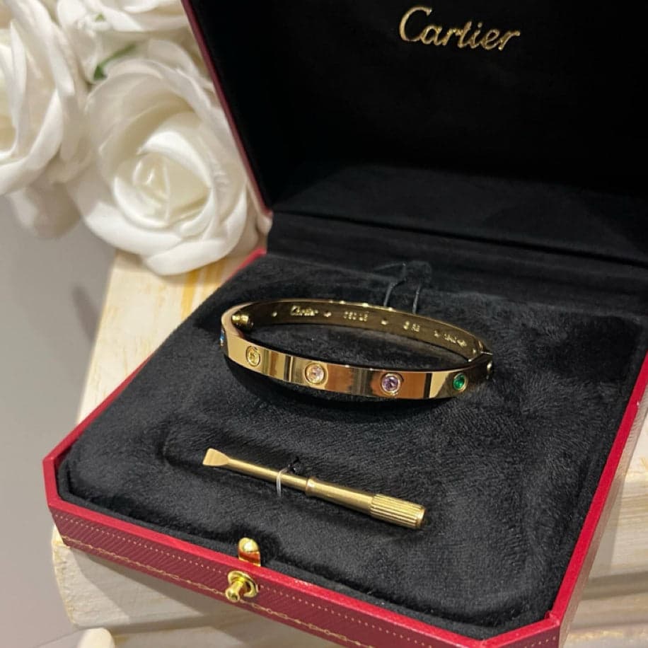 Cartier Love Rainbow Taşlı (Gold) Bileklik — 1