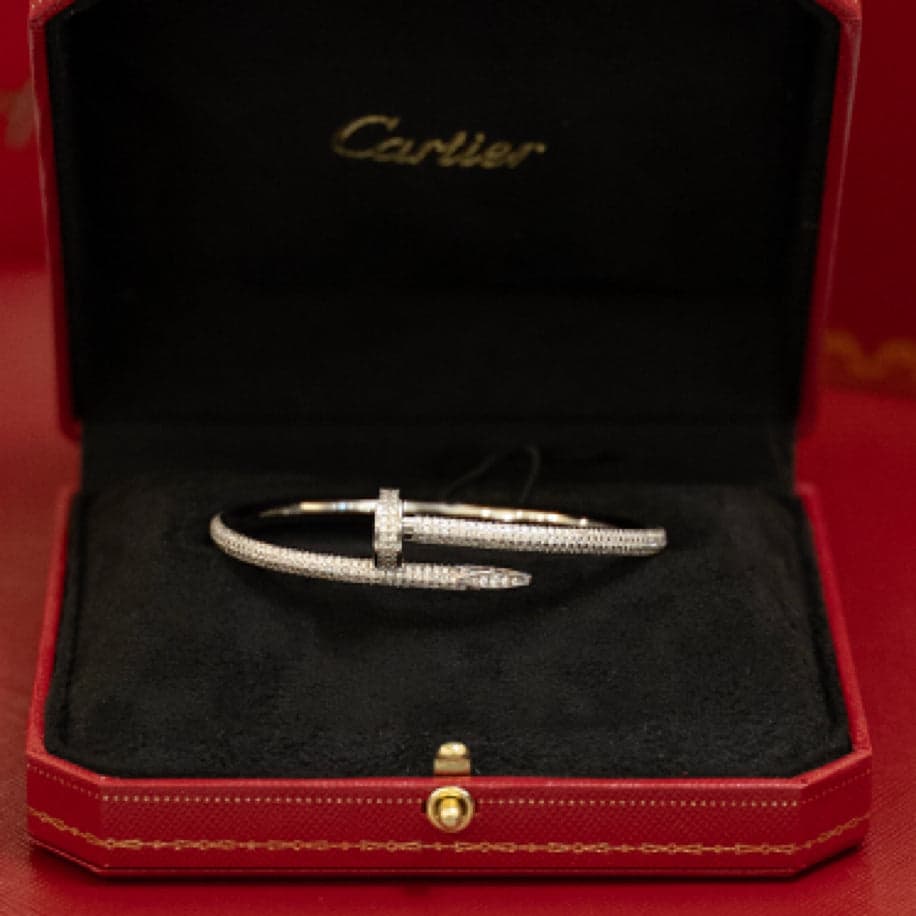 Cartier Unisex Bileklik (Silver) Full Taşlı — 1