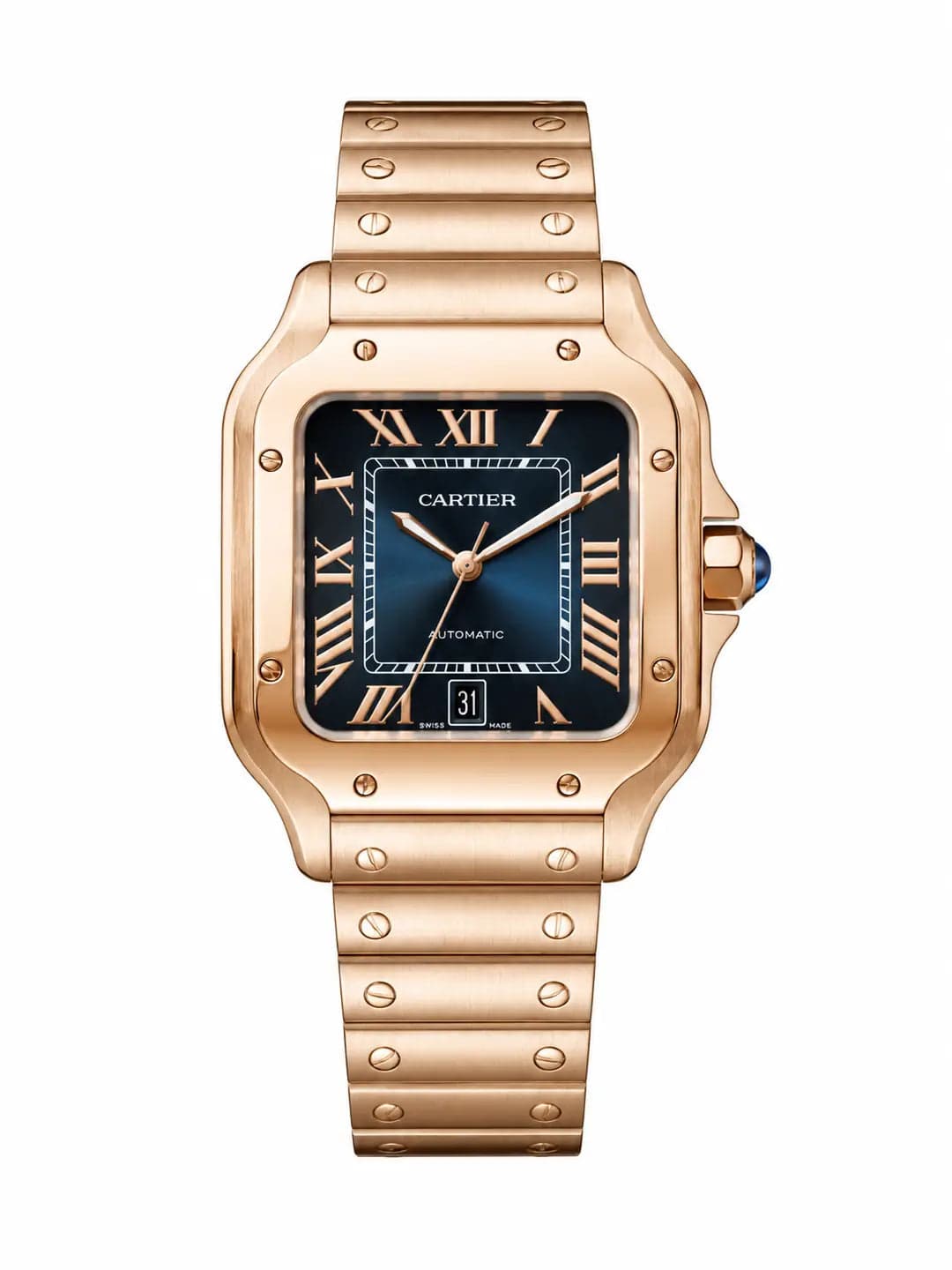 Cartier Santos Blue Dial Large — 1
