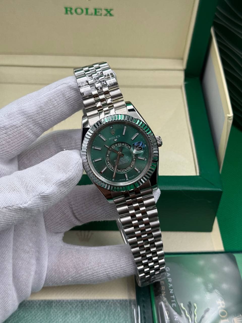 Rolex Sky Dweller Green Dial Jübile Cordon