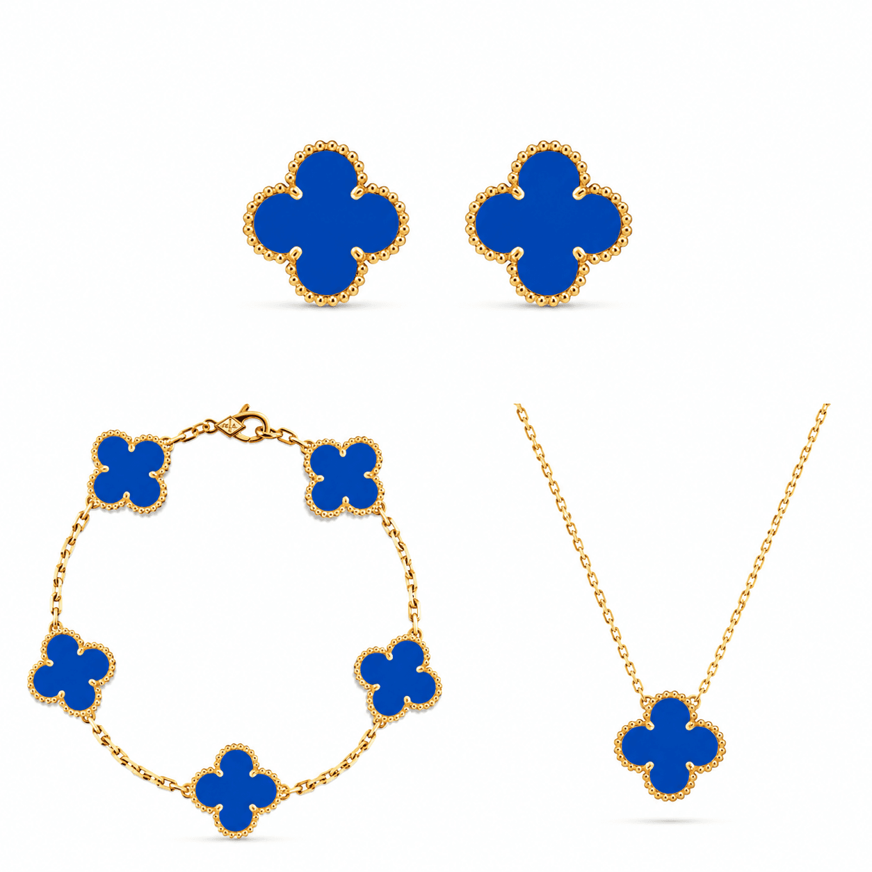 Van Cleef Alhambra Gece Mavisi Yonca Set