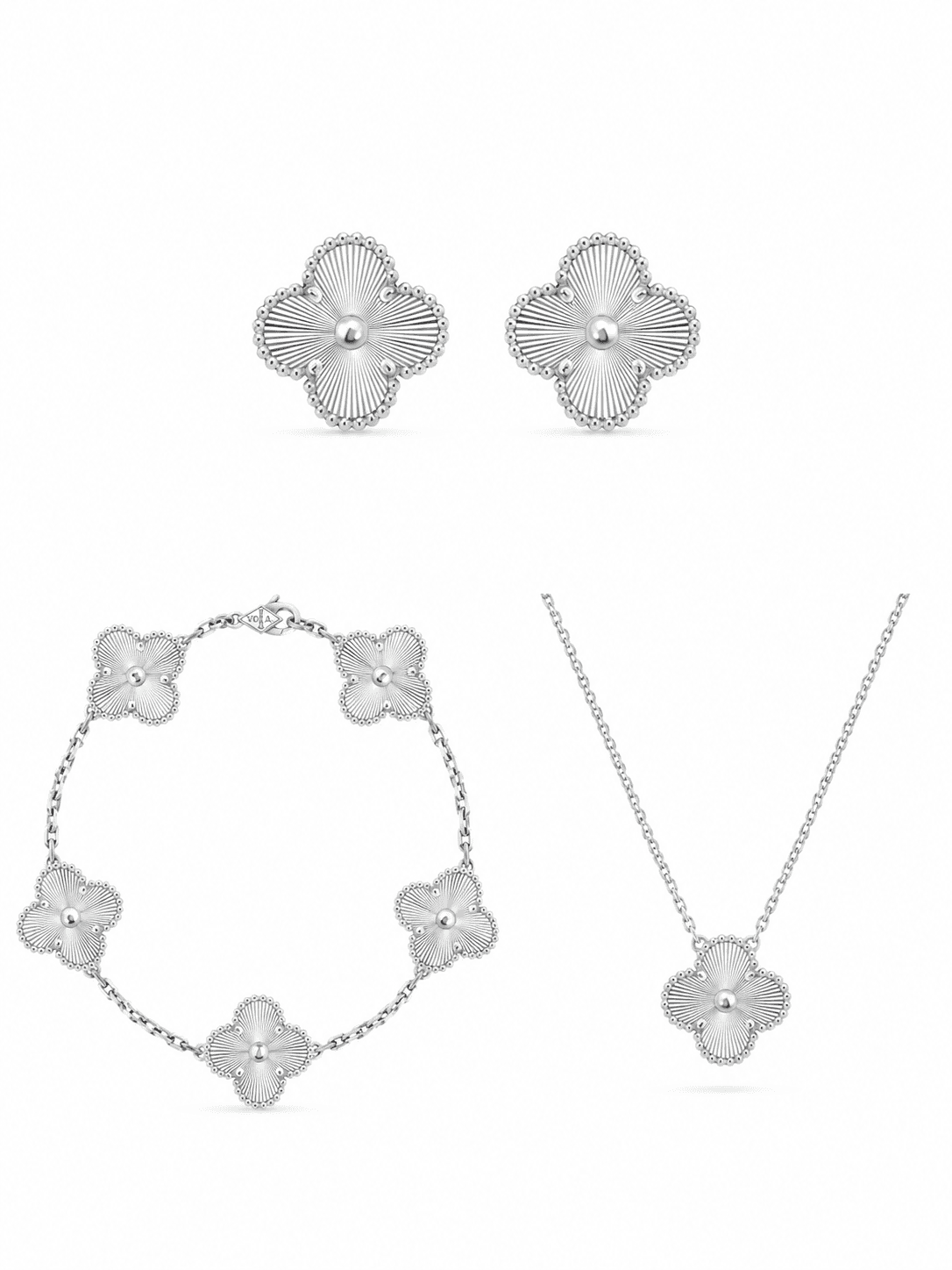 Van Cleef Alhambra Silver Yonca Set