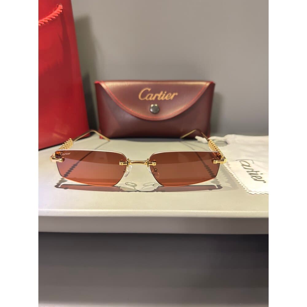 Cartier Gözlük Unisex ( Kahve ) — 1
