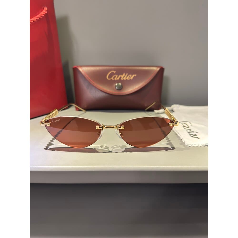 Cartier Gözlük Unisex ( Kahve Cam ) — 1