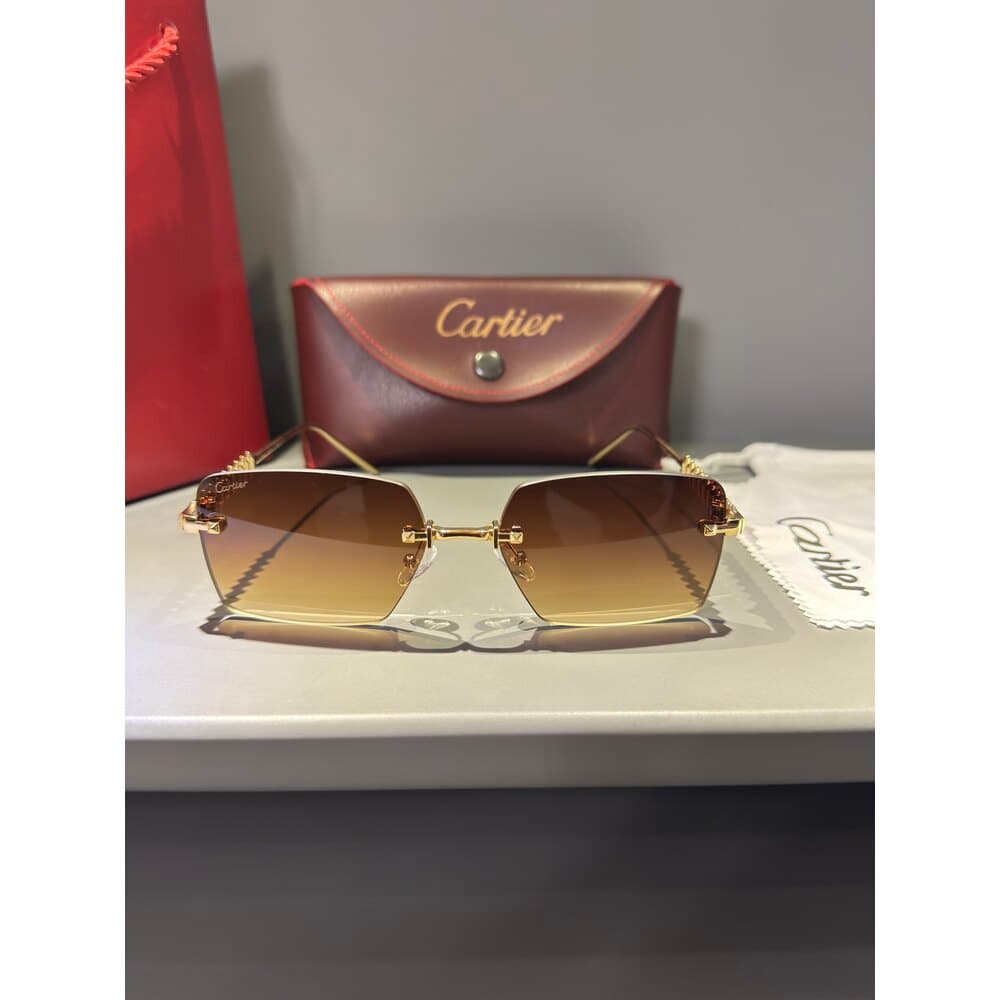 Cartier Gözlük Unisex ( Kahve Cam ) — 1