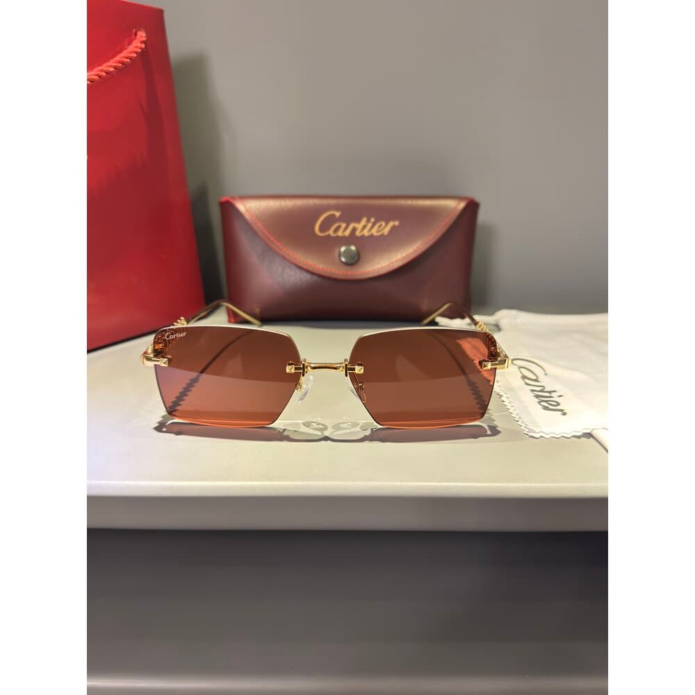 Cartier Gözlük Unisex ( Kahve Cam ) — 1