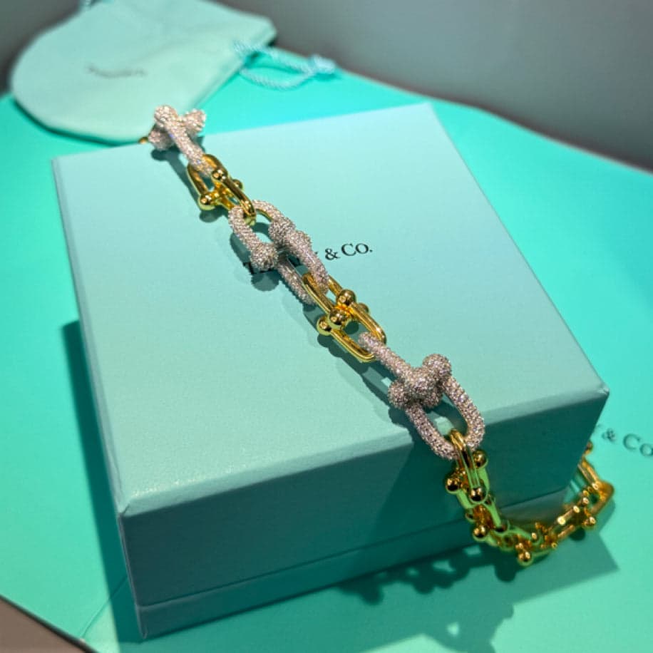 Tiffany Hardwear (Gold 3’Taşlı) Kolye — 1