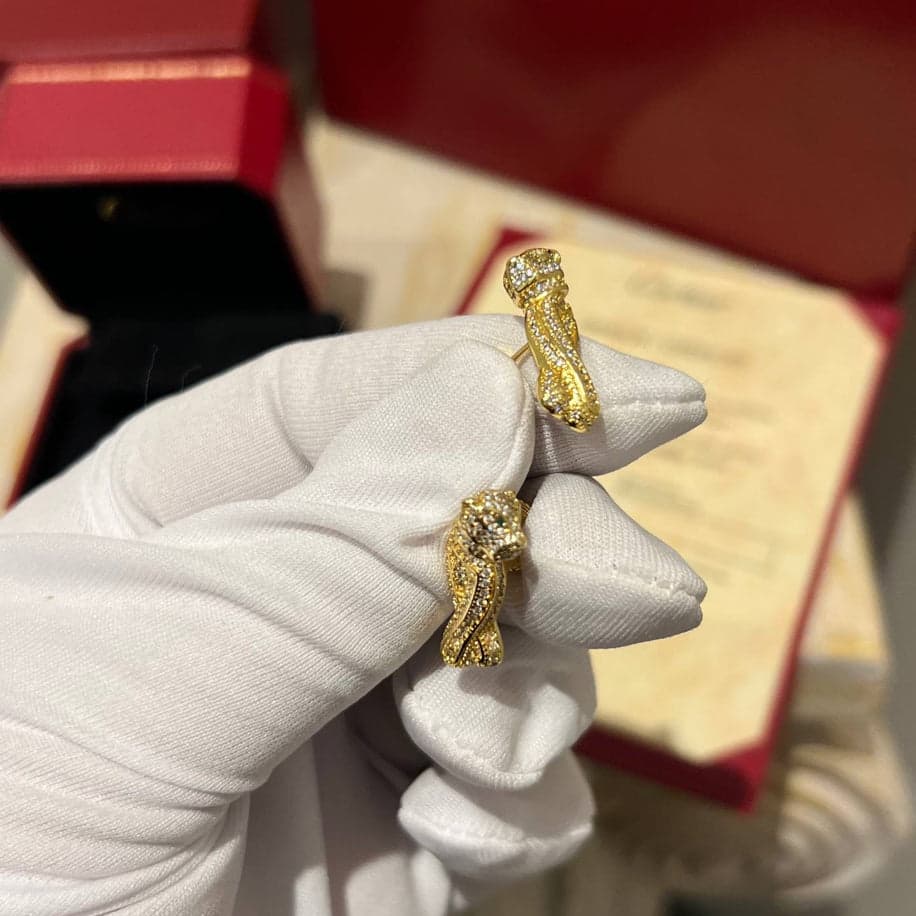 Cartier Full Taşlı (Gold) Küpe Özel Ürün — 1