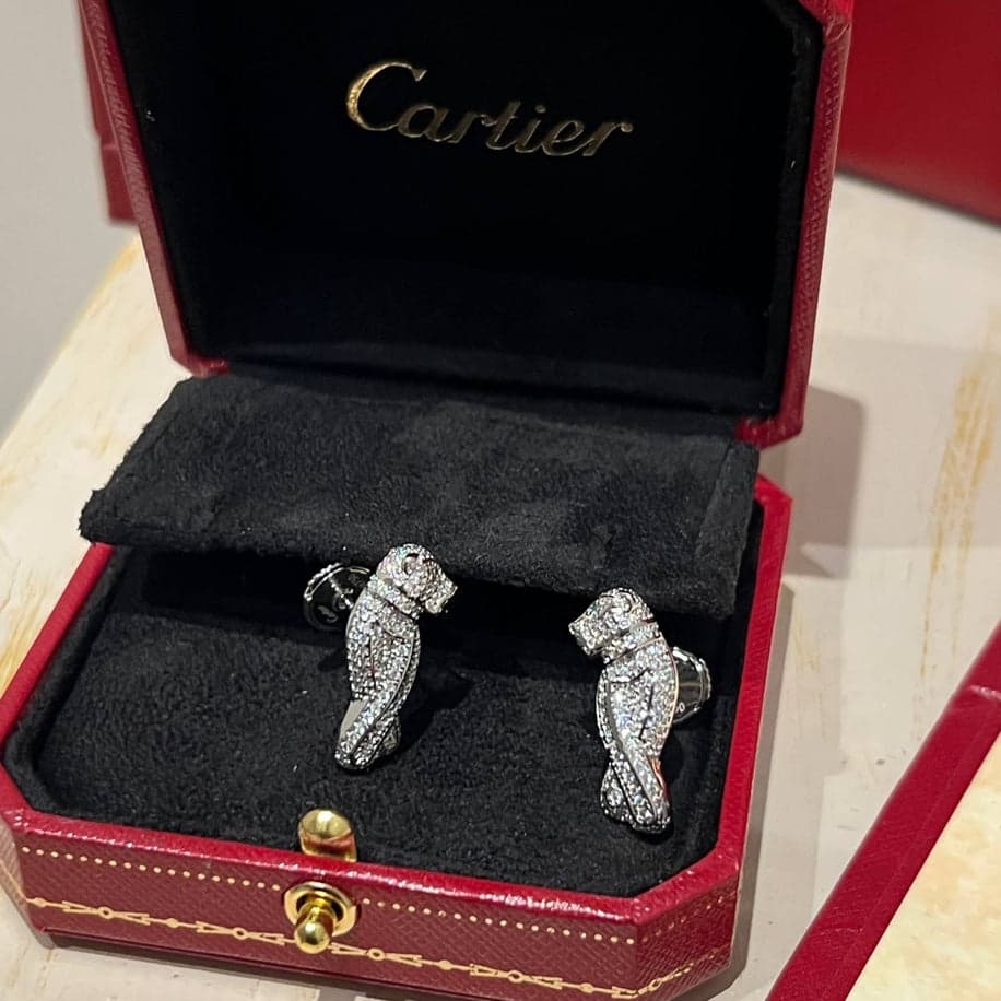 Cartier Full Taşlı (Silver) Küpe Özel Ürün — 1