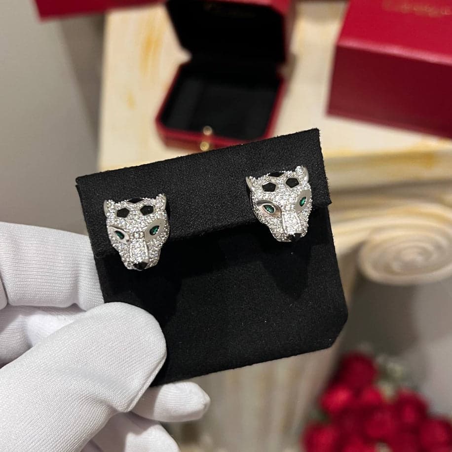 Cartier Panther Silver Taşlı Küpe — 1