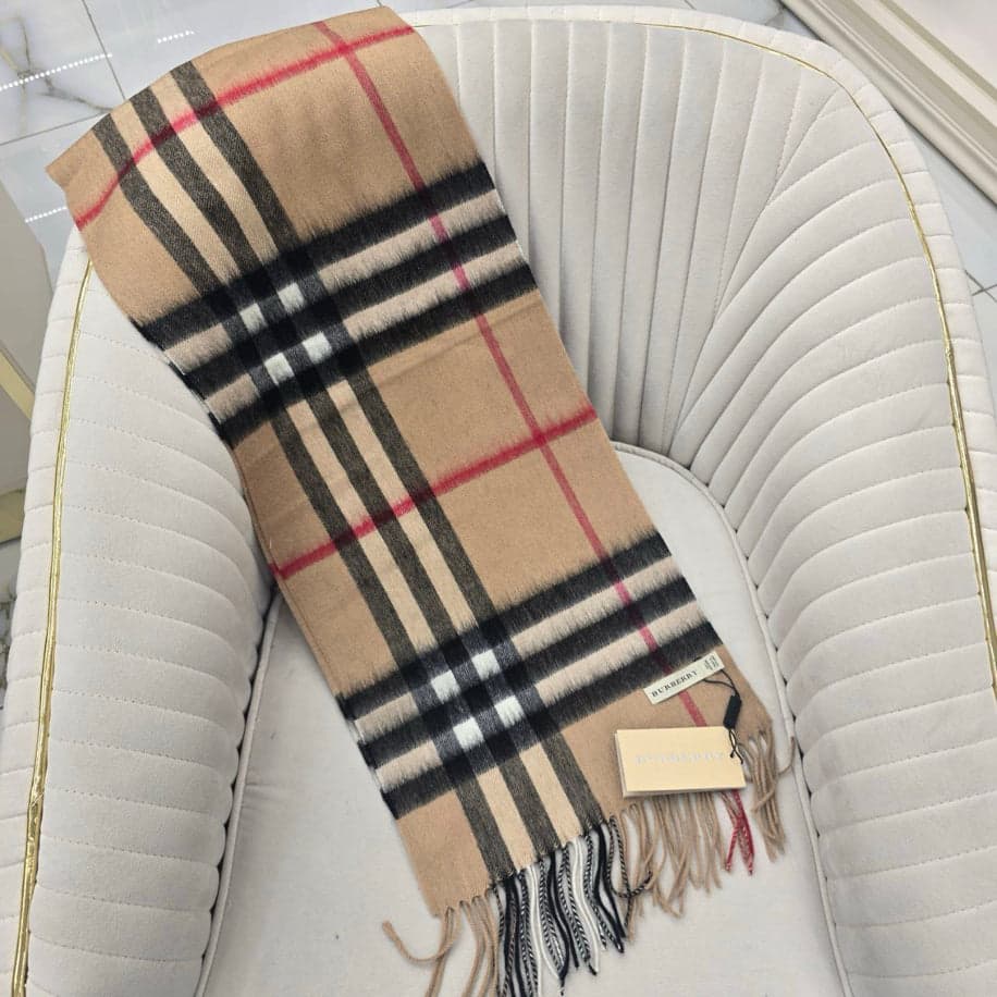 KARIŞIK Burberry Hakiki Kaşmir İpek Şal — 1