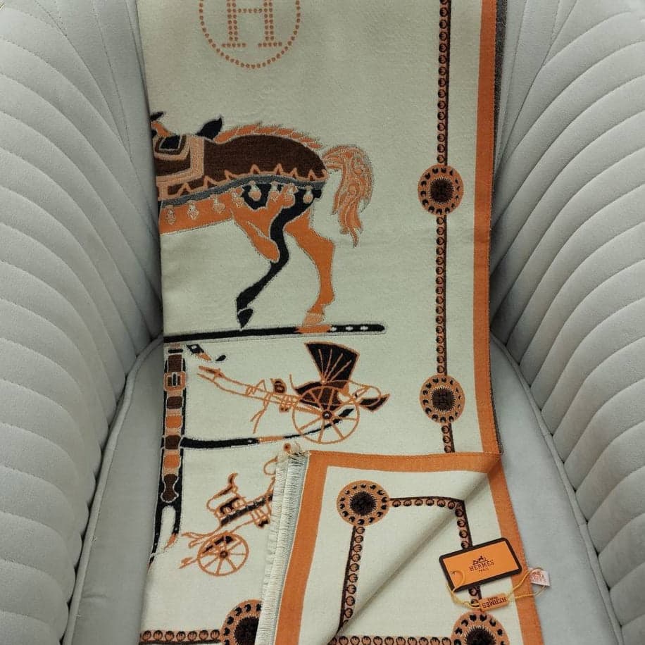KARIŞIK Hermes Hakiki Kaşmir İpek Şal — 1