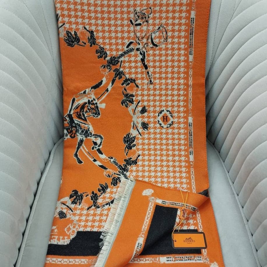 KARIŞIK Hermes Hakiki Kaşmir İpek Şal — 1