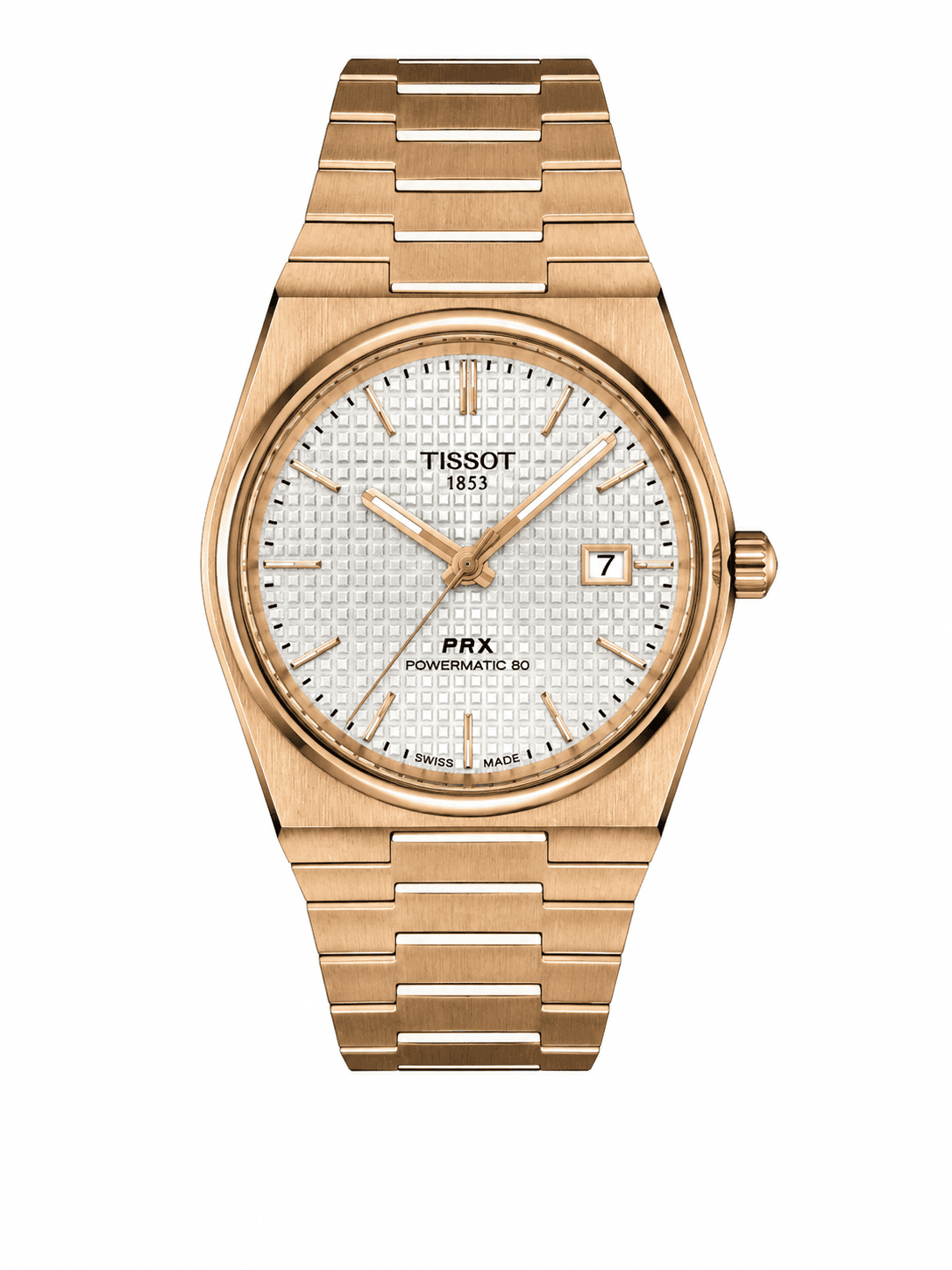 Tissot Prx Powermatic Rose Cordon White Dial — 1