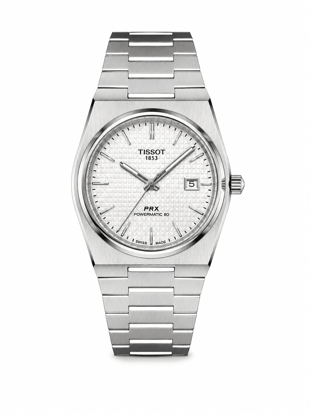 Tissot Prx Powermatic Silver Cordon Blue Dial — 1