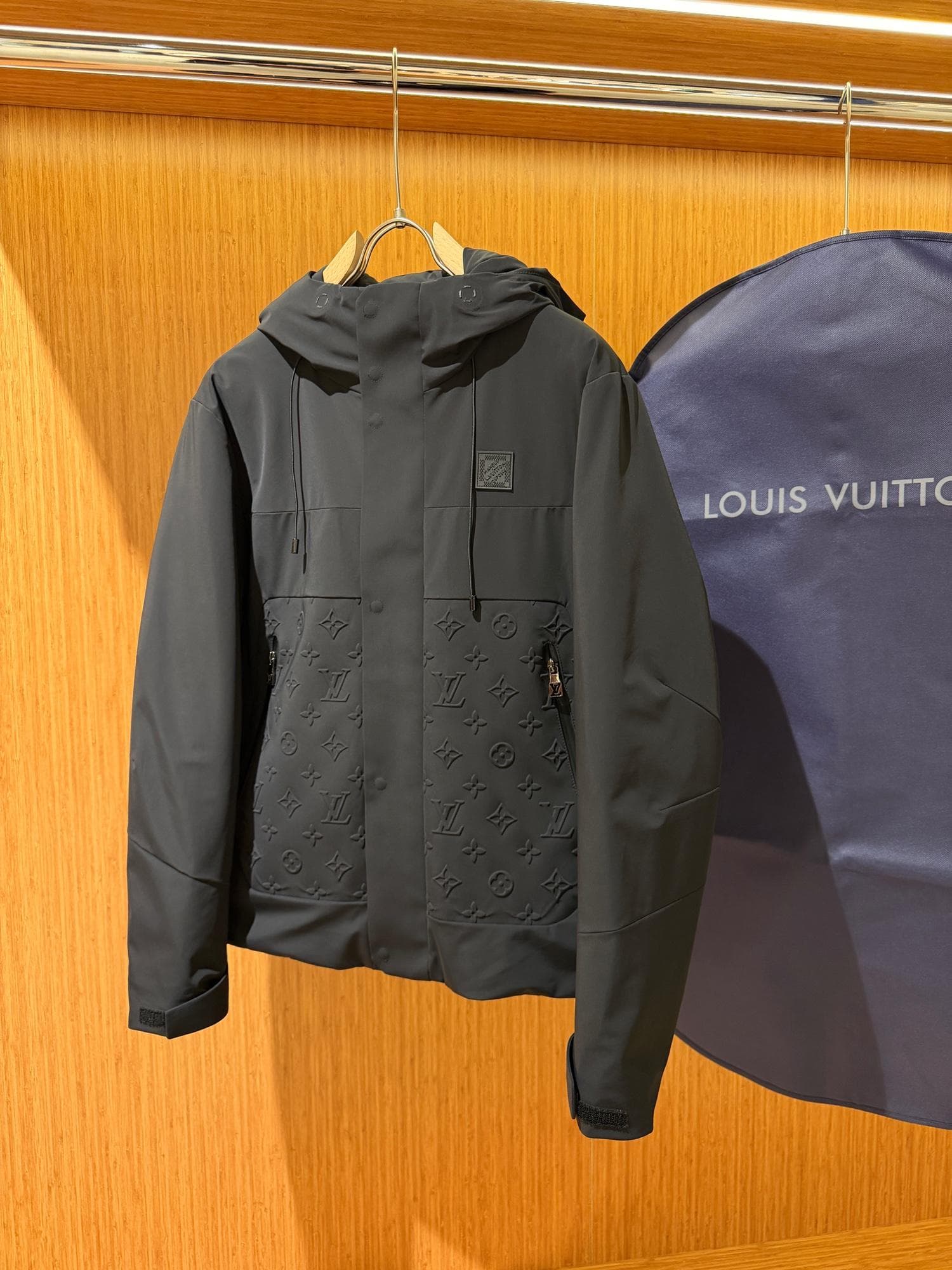 Louis Vuitton Black Hooded Puffer Jacket