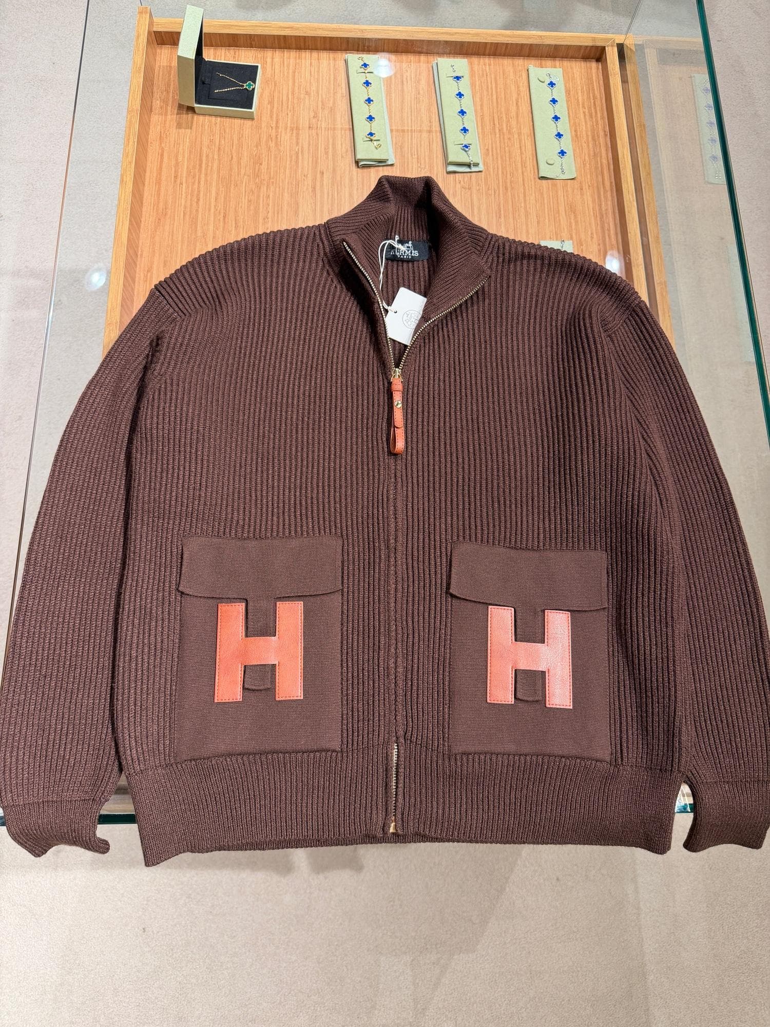 Hermes Fermuarlı Triko Ceket K