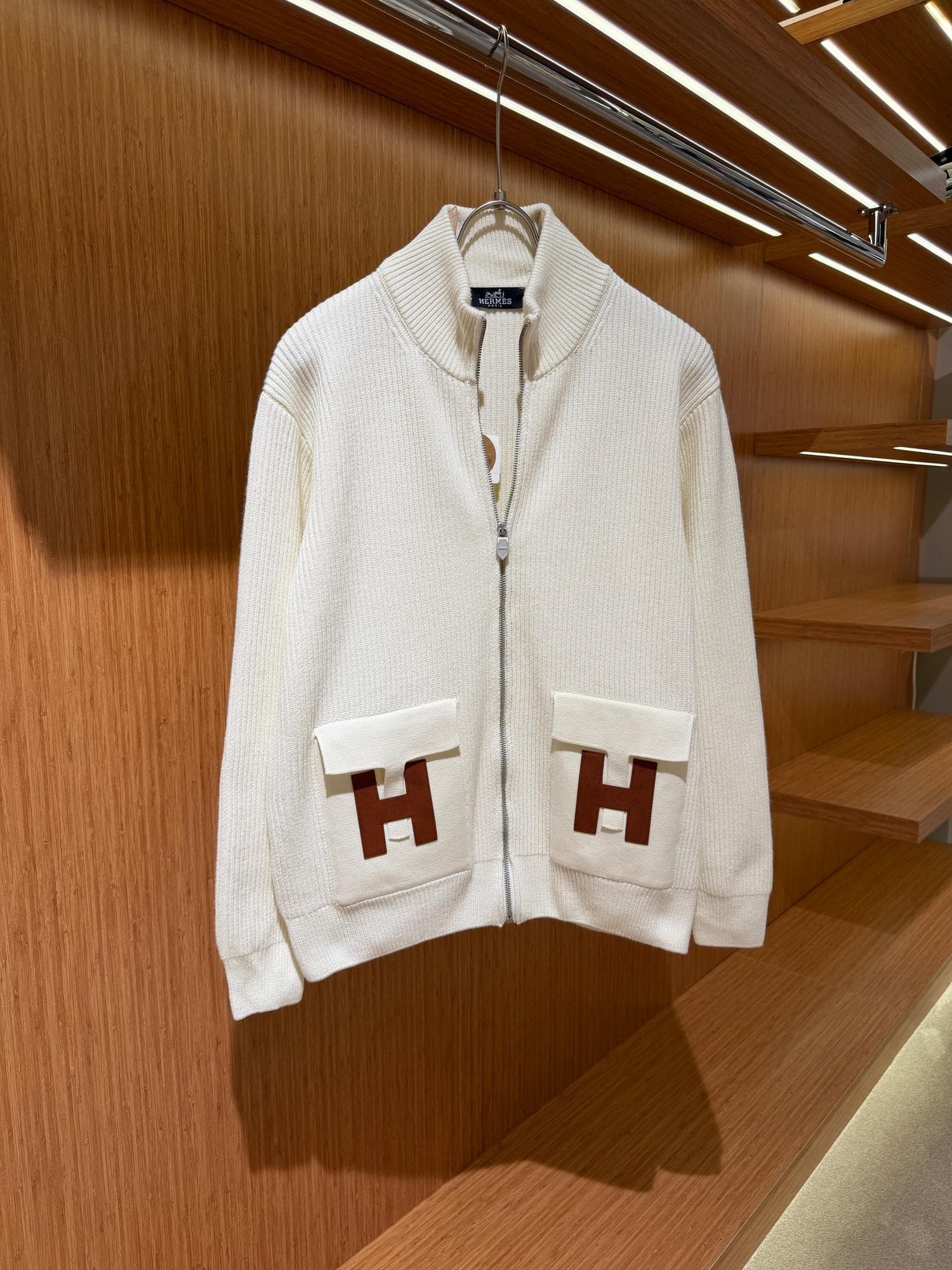 Hermes Fermuarlı Triko Ceket