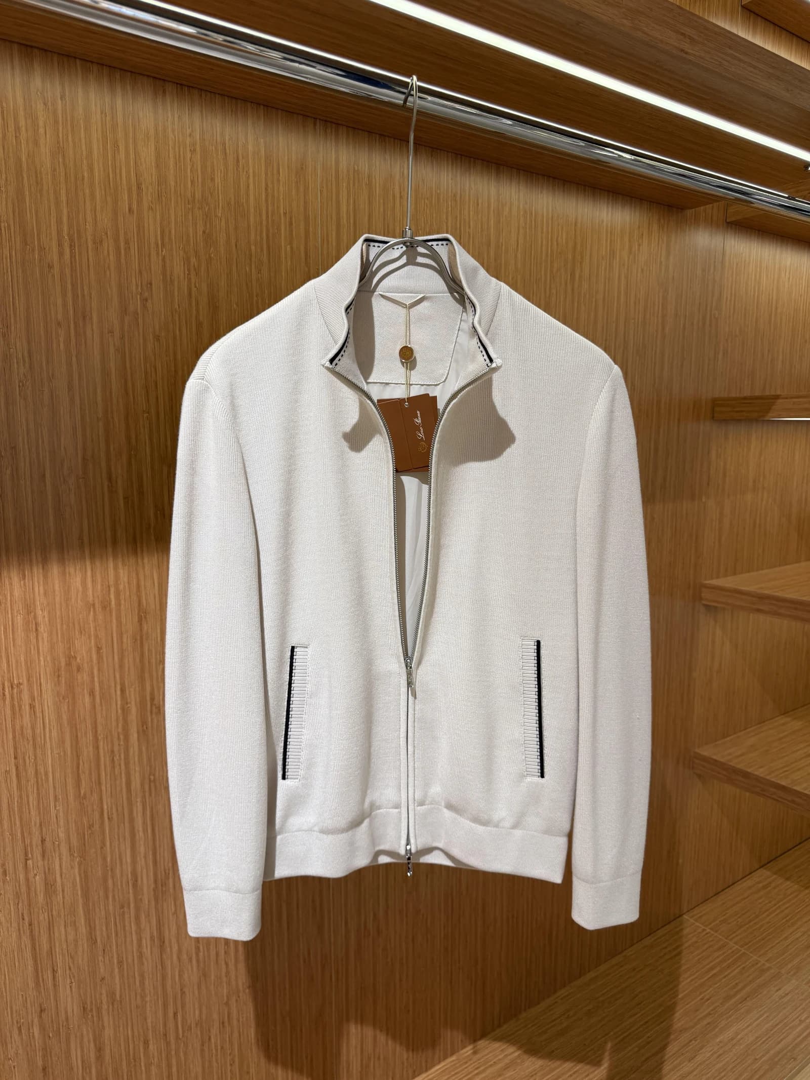 Loro Piana Fermuarlı Hırka Krem