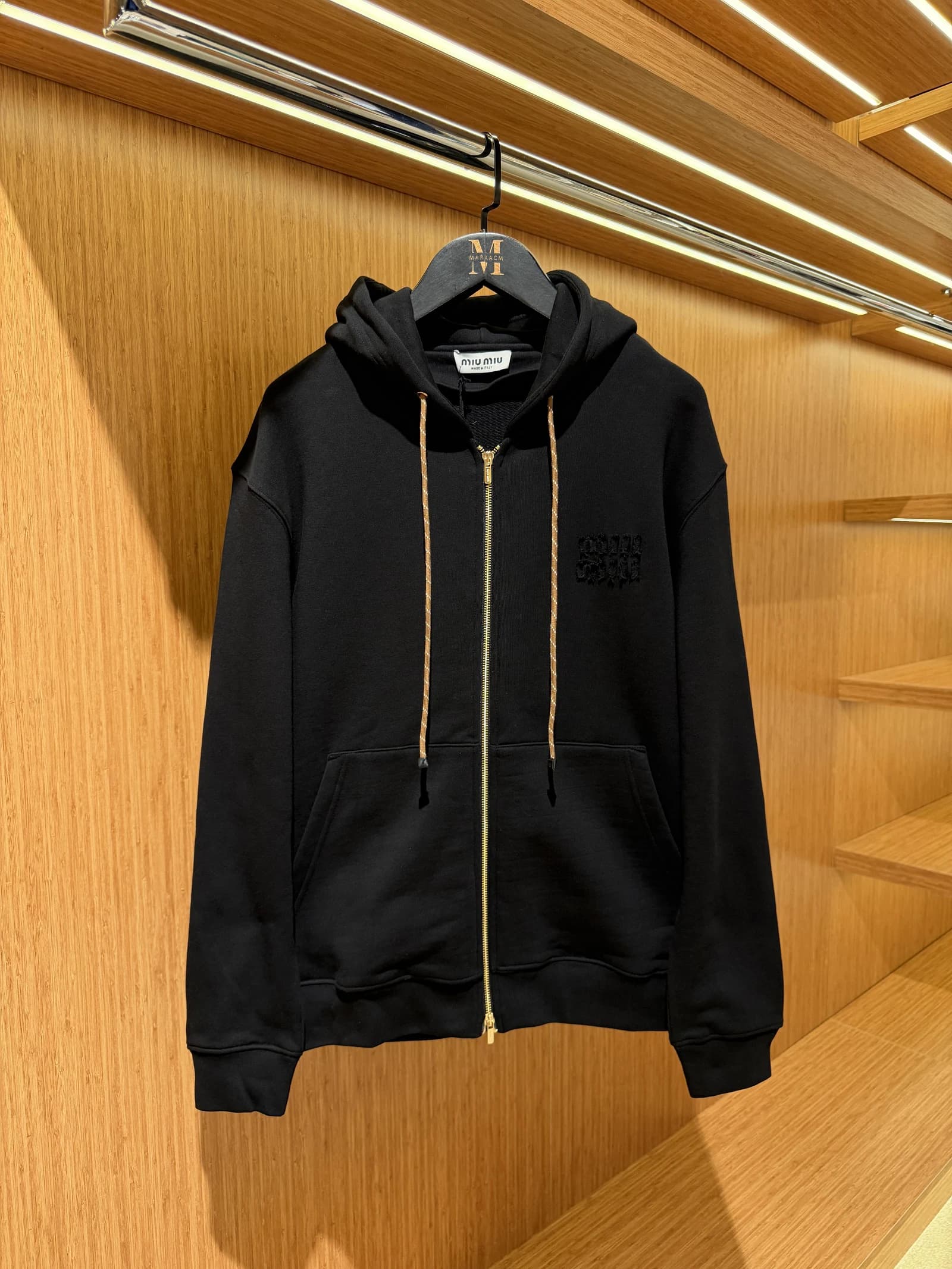 Miu Miu Pamuklu Polar Sweatshirt Black