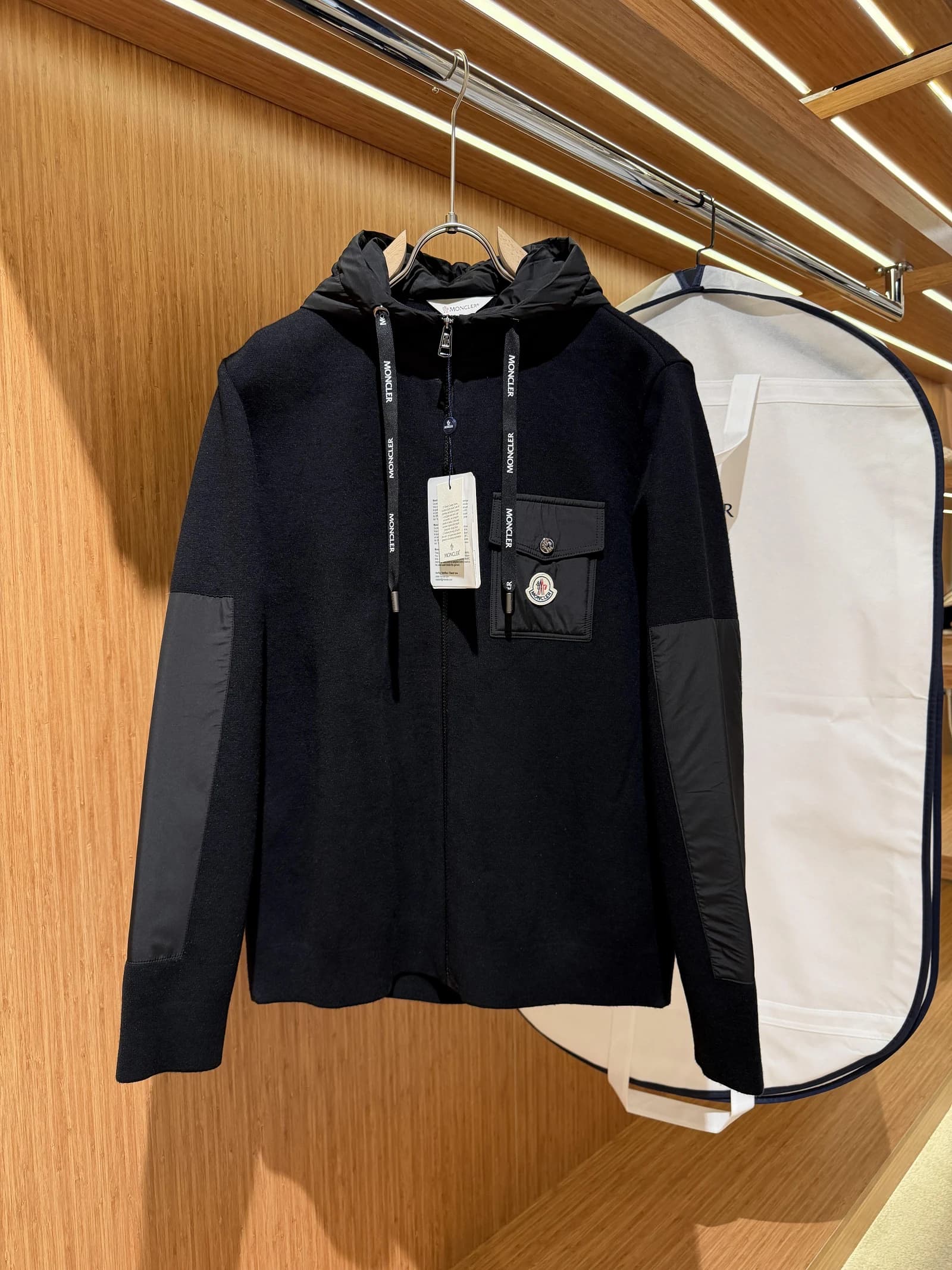 Moncler Steel Knit Hooded Black