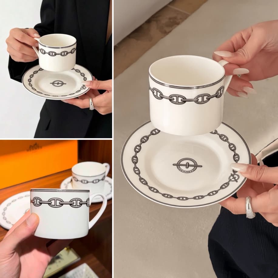 Hermes Chanie d’Ancre Tea Cup and Saucer