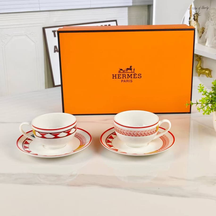 Hermes 2’Li Porselen Kahve Fincanı