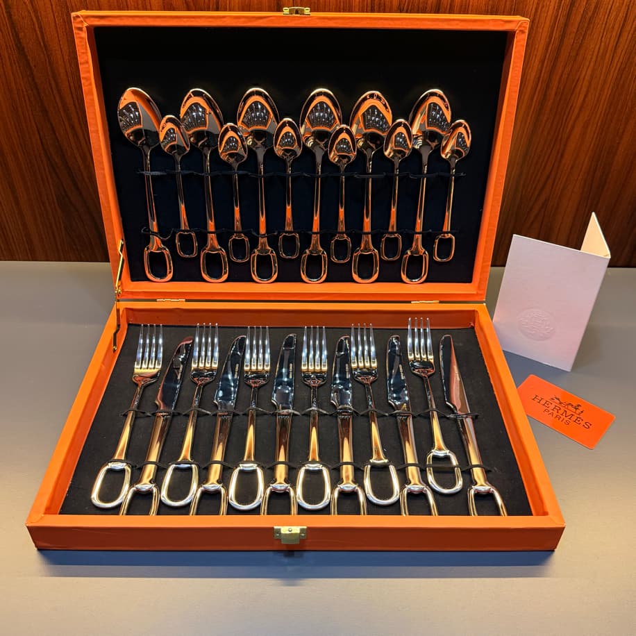 Hermes 24 Parça 6 Kişilik Silver Çatal Bıçak Kaşık Seti