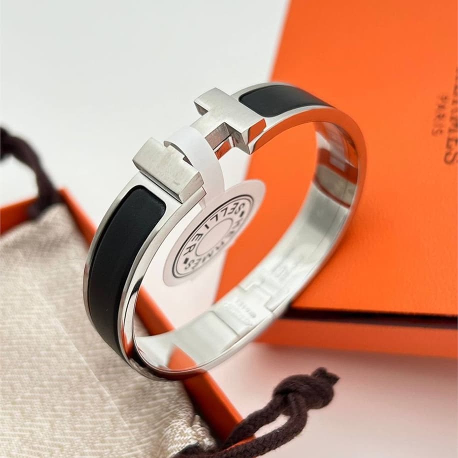 Hermes Silver Bileklik ( Clic HH Bracelet )