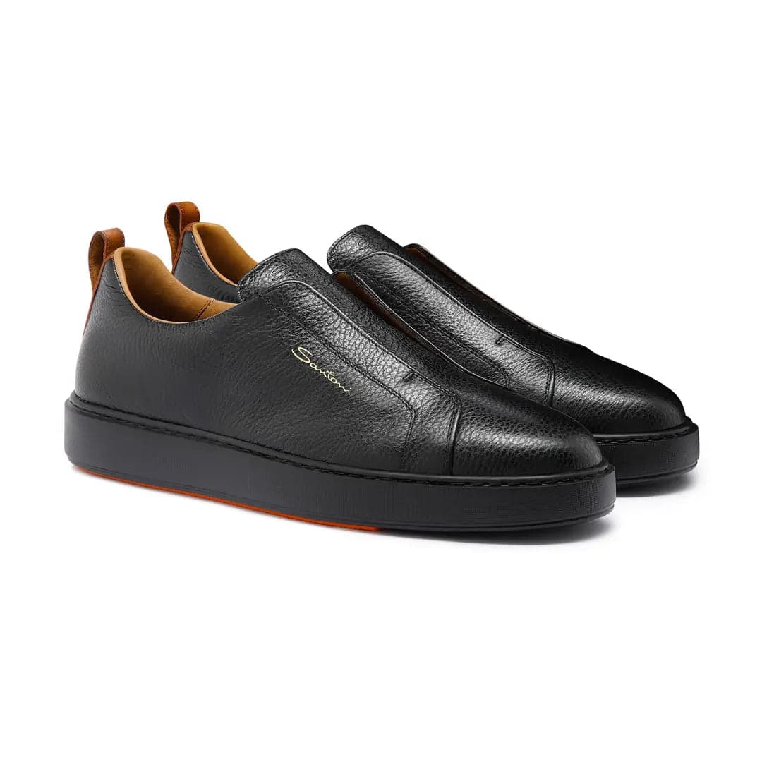 Santoni Leather Slip-On Sneaker — 1