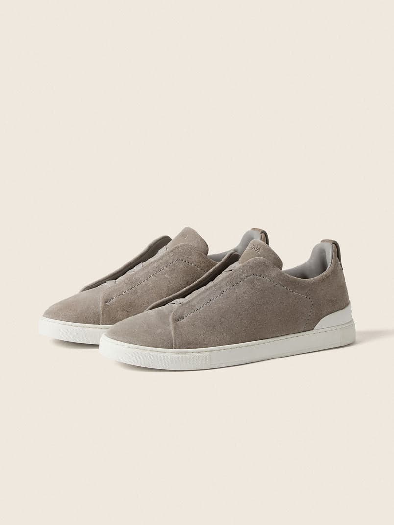ZEGNA Triple Stitch Suede Sneaker — 1