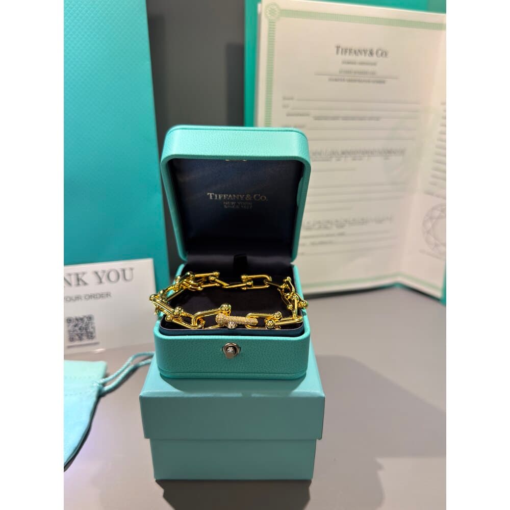 Tiffany Co Unisex Bileklik ( Gold Taşlı ) — 1