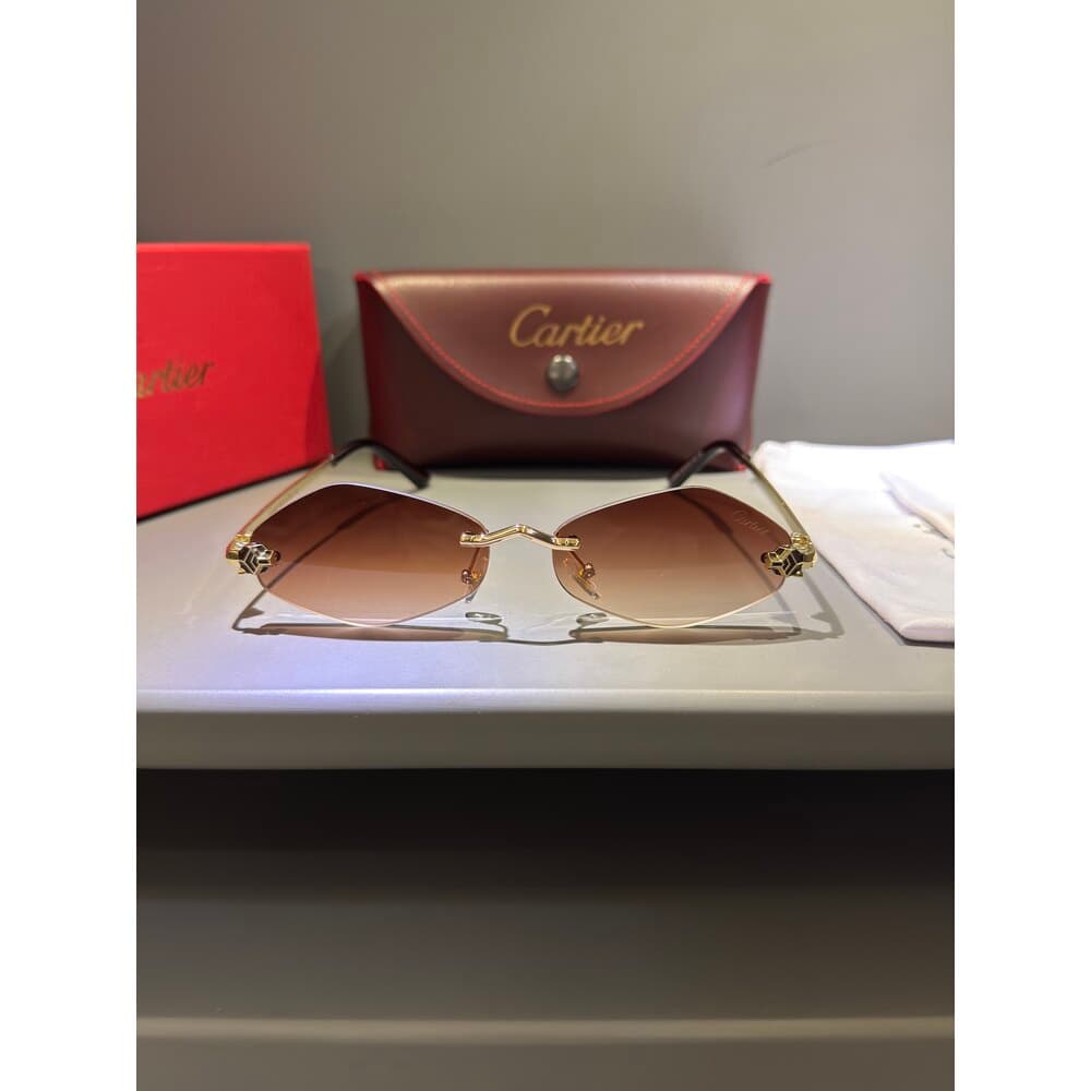 Cartier Gözlük Unisex ( Kahve Cam ) — 1