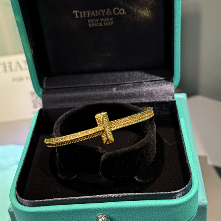 Tiffany T Gold Taşlı Bileklik — 1
