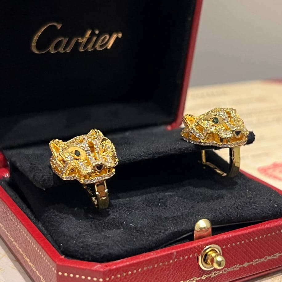 Cartier Full Taşlı (Gold) Panther Küpe Özel Ürün — 1
