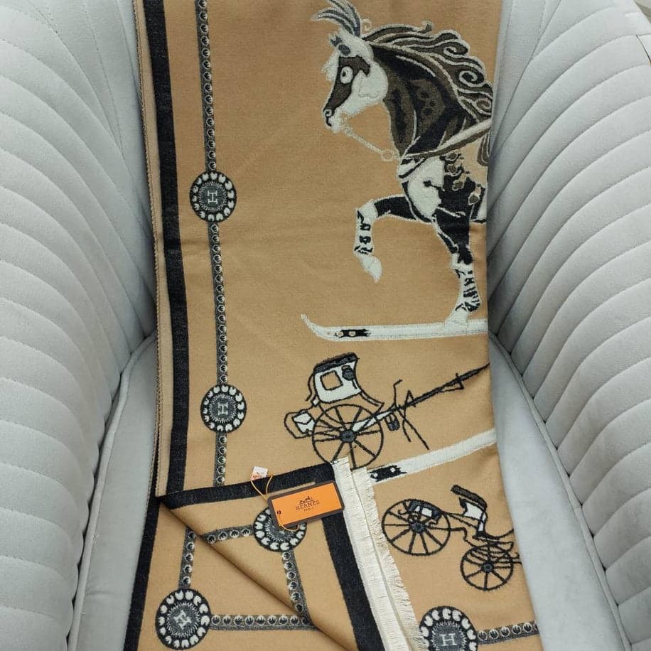 KARIŞIK Hermes Hakiki Kaşmir İpek Şal — 1
