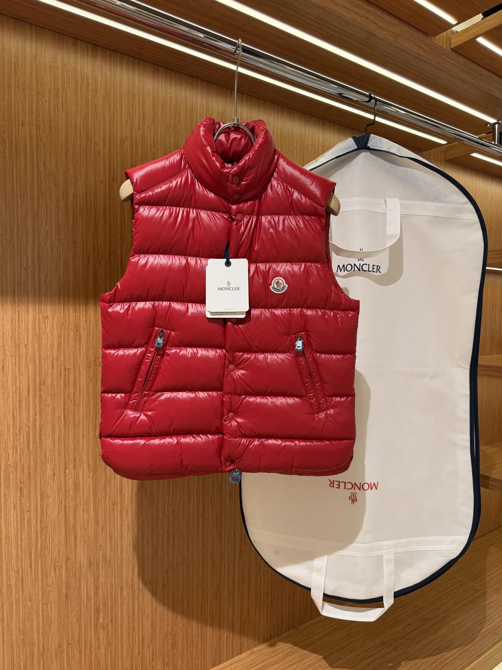 Moncler down vest Red
