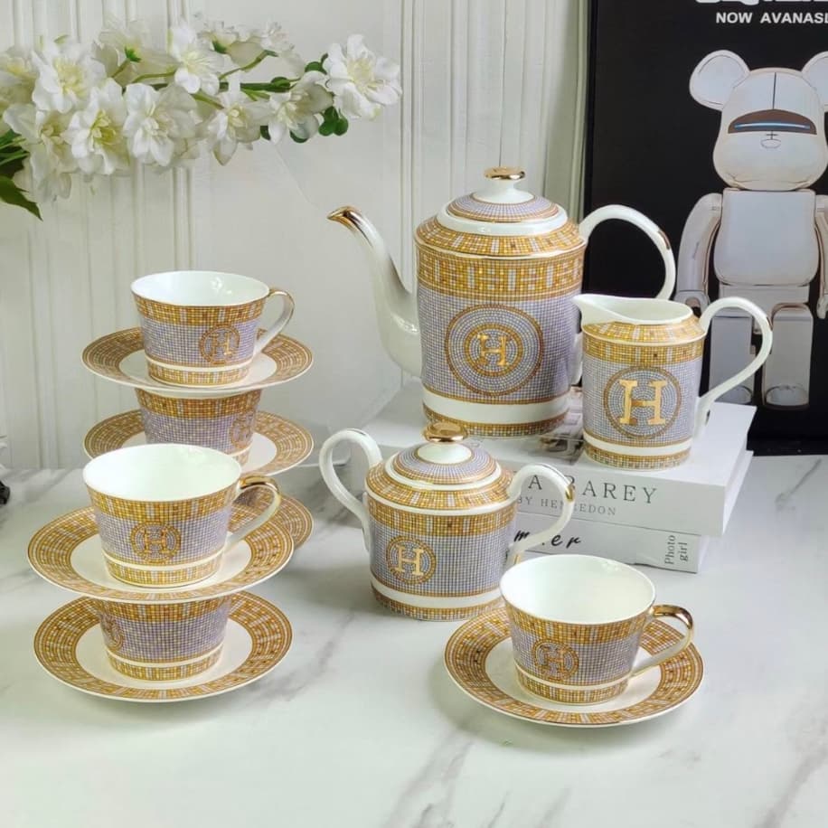 Hermes 17 Parça 6 Kişilik Çay&Kahve Süt Takımı