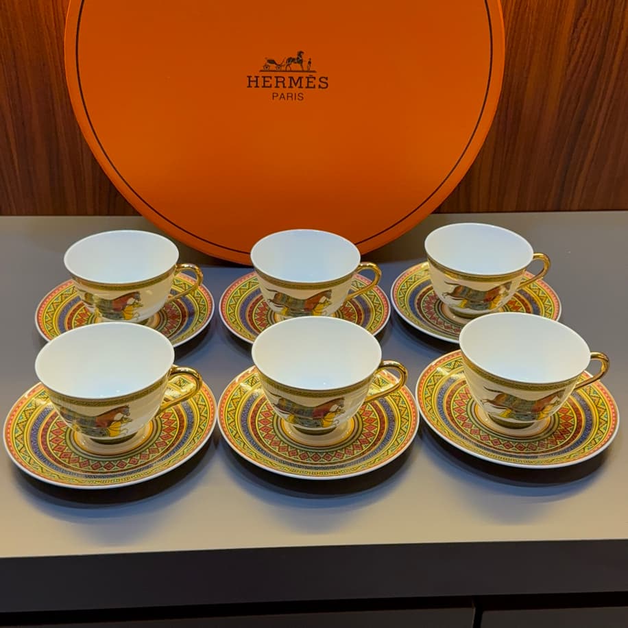 Hermes 6’Lı Porselen Çay&Kahve Fincanı